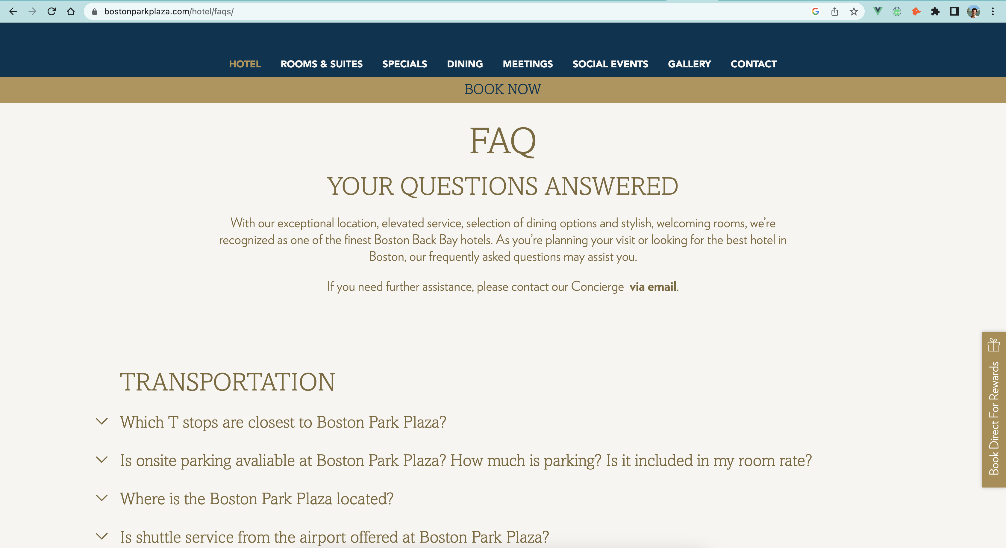 Boston Park Plaza FAQ