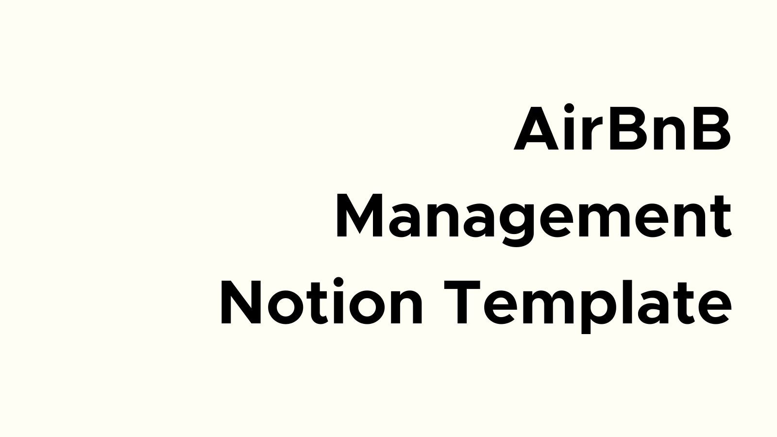 AirBnB Management Notion Template